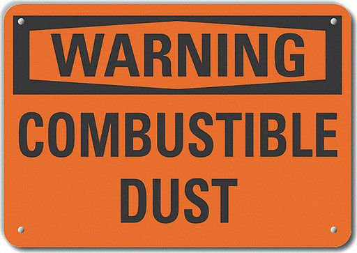 Alum Combust Dust Danger Sign 7x10in