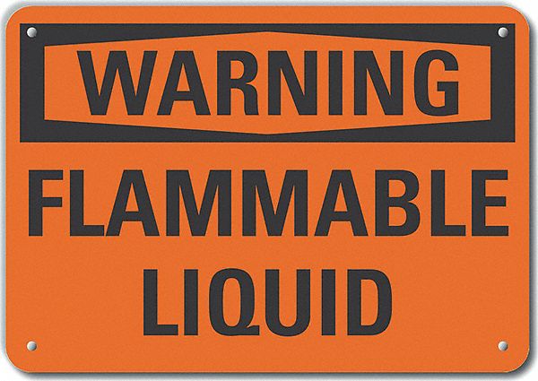 Plstc Flammable Liquid Warn Sign 10x14in