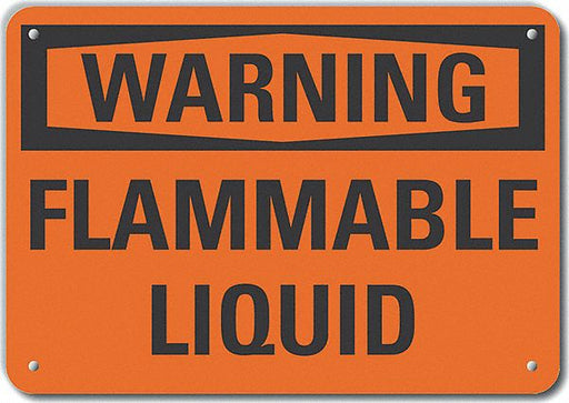 Alum Flammable Liquid Warn Sign 7x10in