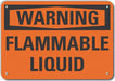 Alum Flammable Liquid Warn Sign 10x14in