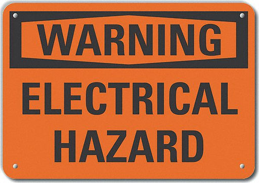 Alum Electrl Hazard Warning Sign 10x14in