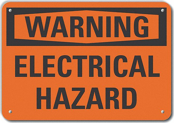 Alum Electrl Hazard Warning Sign 10x14in
