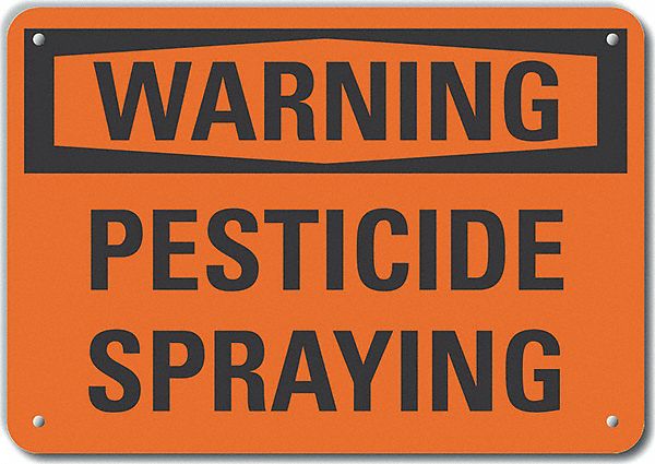 Pesticide Warn Sign 10x14in Plastic