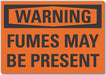 Fumes Warning Label 7inx10in Polyester