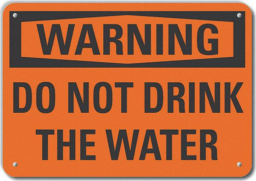 Alum Potable Water Warning Sign 7x10in