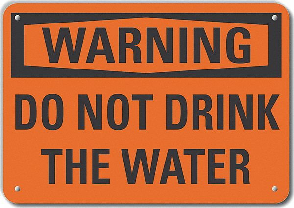 Potable Water Warn Sign 10x14in Plastic