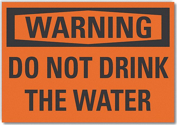 Potable Water Warning Rflctv Label 5x7in