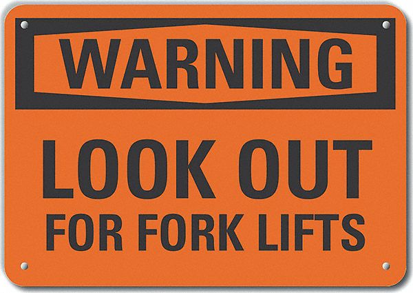 Lift Truck Traffic Warn Sign 7x10in