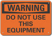 Plastic Accdnt Prevent Warn Sign 10x14in