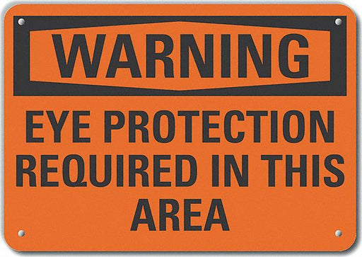 Alum Eye Warning Sign 10x14in Alum