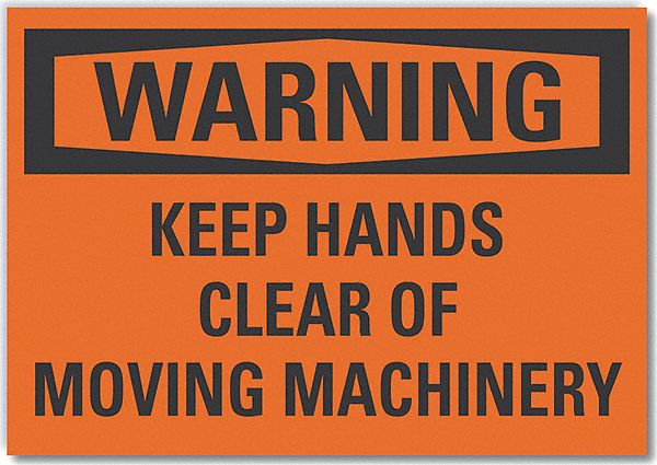 Keep Hand Clear Warn Lbl 3.5x5in Polyest
