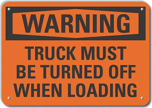 Alum Loading Unloading Warn Sign 10x14in