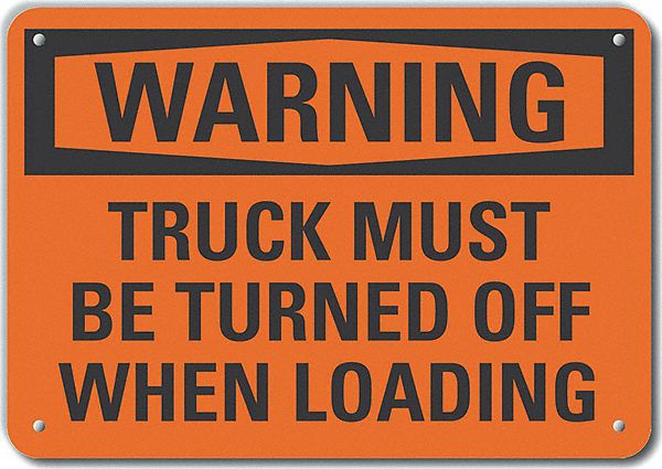 Alum Loading Unloading Warn Sign 10x14in