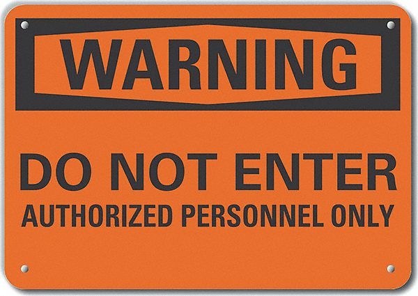 Rflct Auth Person Warn Sign 10x14in Alum