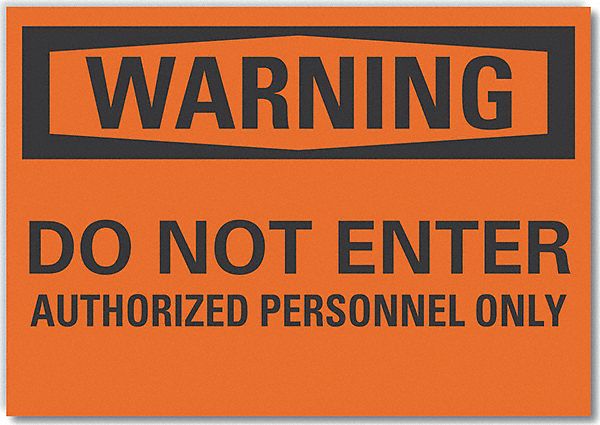 Auth Person Warn Label 3.5in x 5in