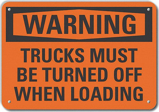 Alum Loading Unloading Warn Sign 7x10in