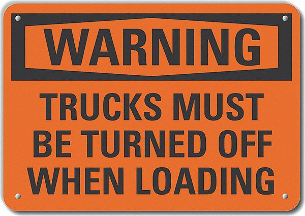 Alum Loading Unloading Warn Sign 10x14in
