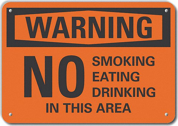 Alum No Smoking Warning Sign 7x10in Alum