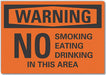 No Smoking Warning Lbl 3.5x5in Polyest