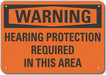 Hearing Warning Sign 10inx14in Plastic