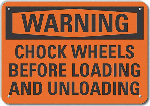 Alum Chock Wheels Warning Sign 7x10in
