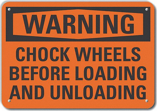 Rflct Chock Wheels Warn Sign 7x10in Alum