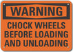 Chock Wheels Warn Sign 10x14in Plastic