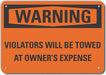 Rflct No Parking Warn Sign 7x10in Alum
