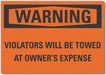 No Parking Warning Rflct Label 5inx7in
