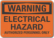 Alum Electrcl Hazard Warning Sign 7x10in