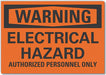 Elec Hazard Warning Rflct Lbl 3.5x5in