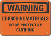 Rflct Corrosive Mtrl Warn Sign 10x14in