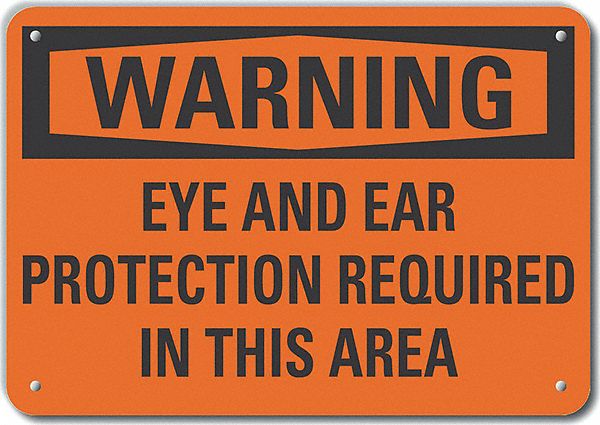 Rflctv Eye Ear Warning Sign 10x14in Alum