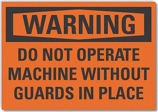 Warning Sign 7inx10in Non-PVC Polymer