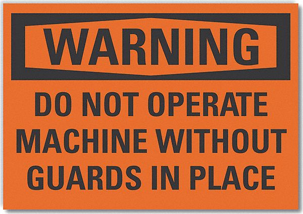 Machine Guards Warning Lbl 5x7in Polyest