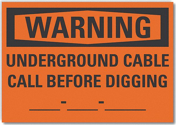 Undrgrnd Cbl Warn Rflct Label 10inx14in