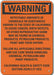 Alum Chemicals Warning Sign 10x14in Alum