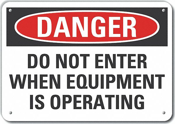 Mach Operation Danger Sign 7x10in Plastc