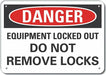 Alum Lockout Tagout Danger Sign 7x10in