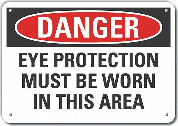 Plastic Eye Danger Sign 10x14in Plastic