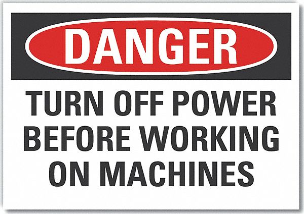 Machine Operat Danger Rflct Lbl 7x10in