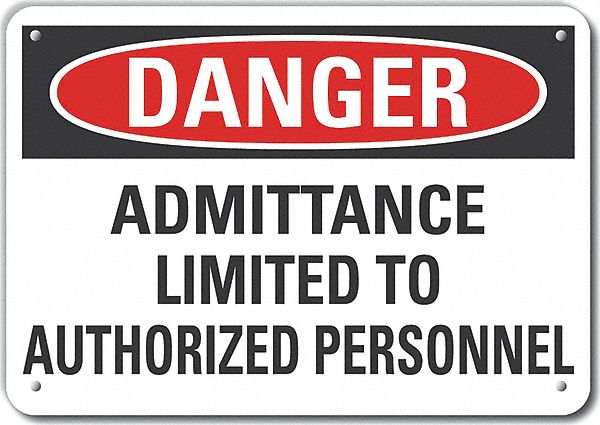 Danger Sign 7 in x 10 in Aluminum