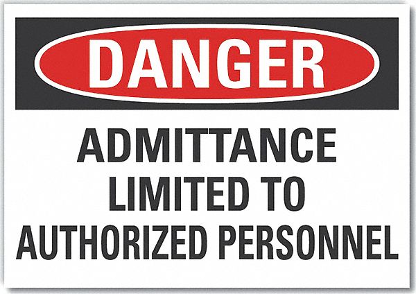 Danger Sign 10in x 14in Non-PVC Polymer