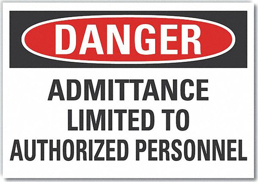 Danger Sign 7 inx10 in Non-PVC Polymer
