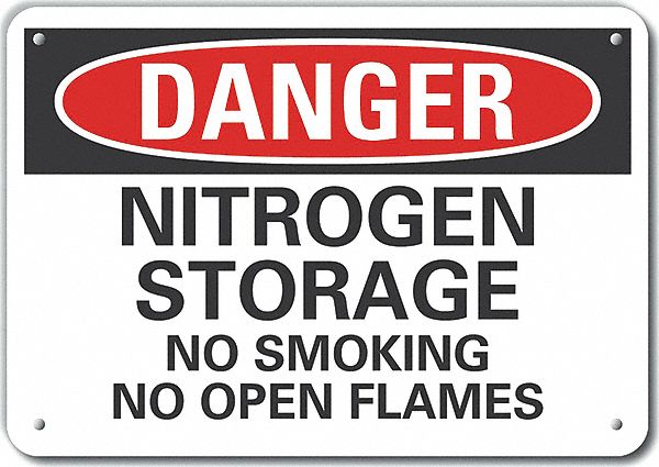 Alum Nitrogen Danger Sign 10x14in Alum