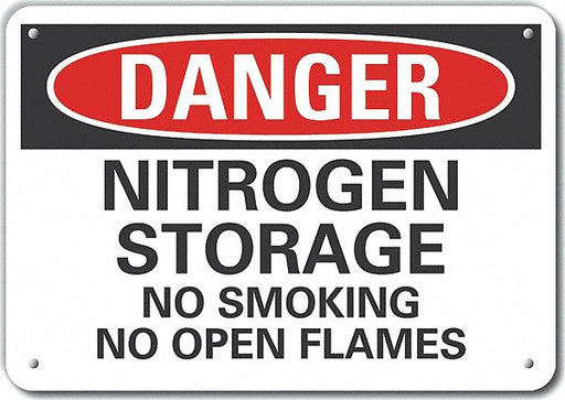 Alum Nitrogen Danger Sign 7x10in Alum