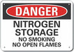 Nitrogen Danger Sign 10x14in Plastic