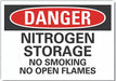 Nitrogen Danger Rflct Label 10inx14in