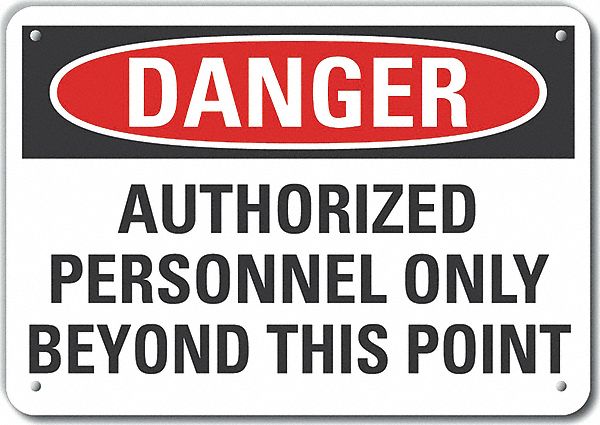 Danger Sign 7 in x 10 in Aluminum