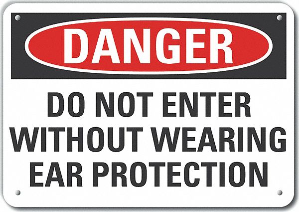 Rflct Ear Danger Sign 10x14in Aluminum